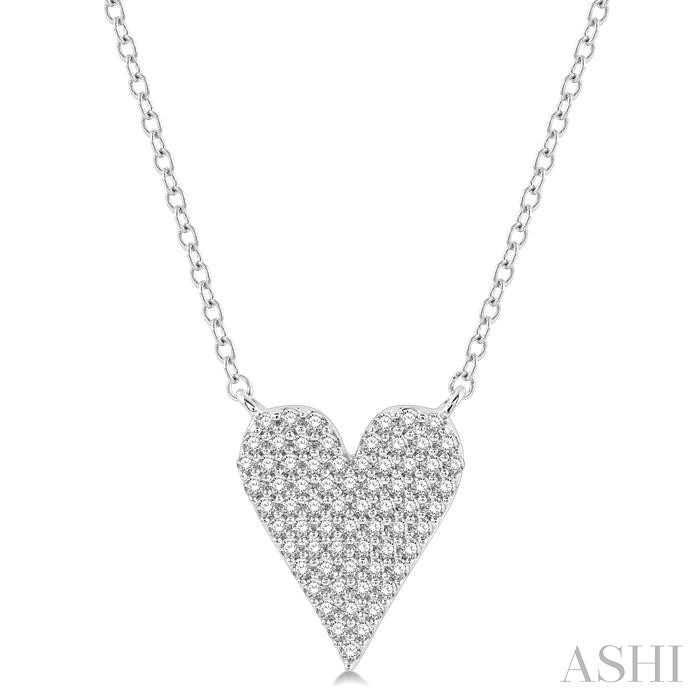 PAVE-SET HEART SHAPE DIAMOND PENDANT