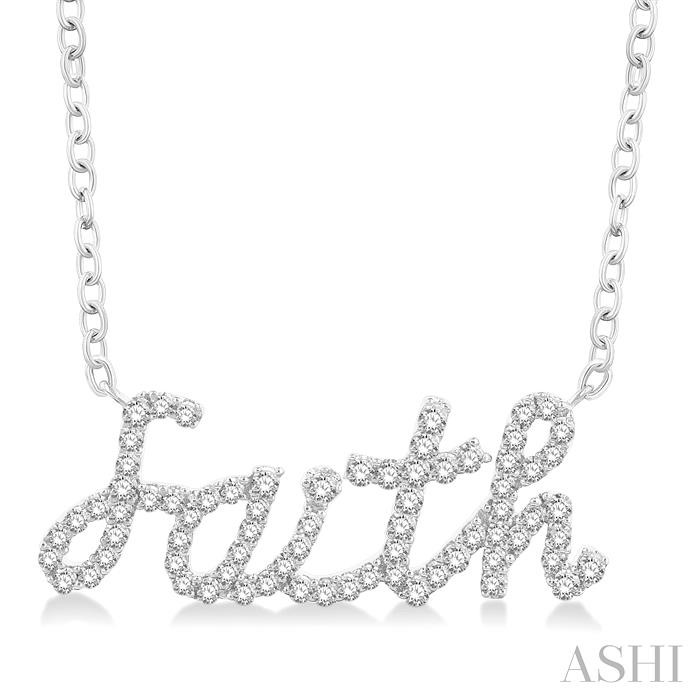 SCRIPT 'FAITH' DIAMOND NECKLACE