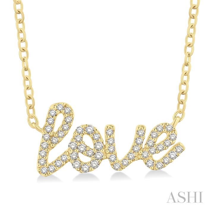 SCRIPT 'LOVE' DIAMOND NECKLACE