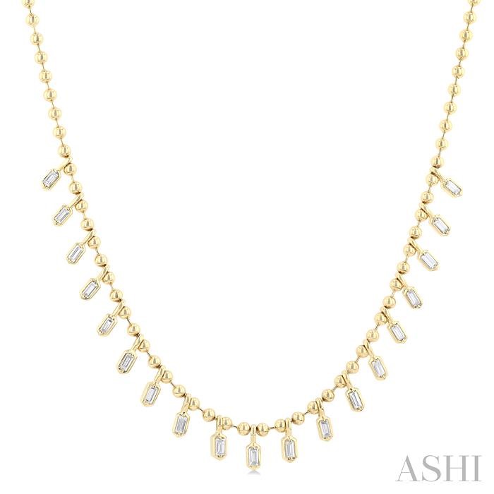 HALFWAY DANGLE BAGUETTE DIAMOND NECKLACE