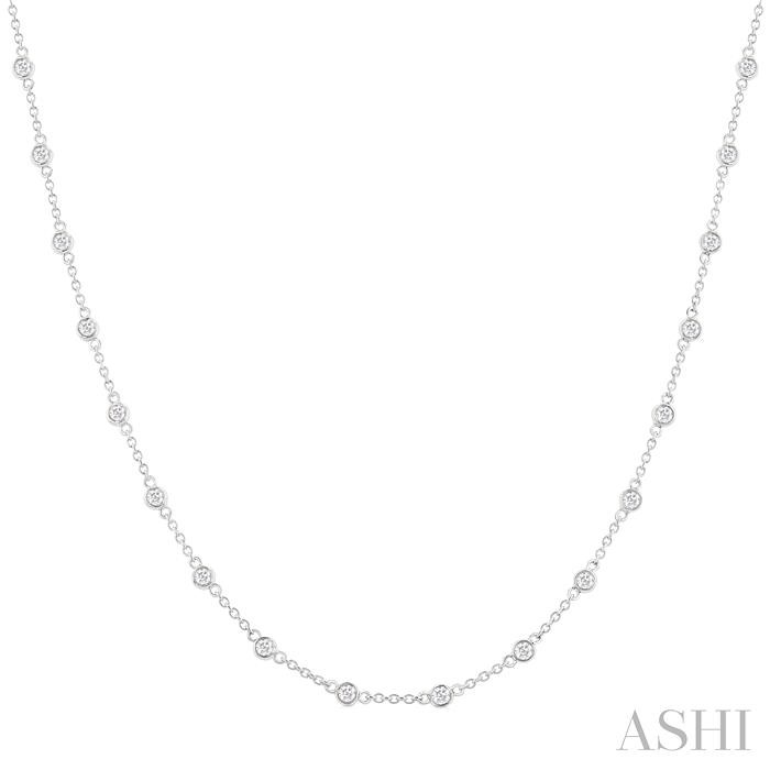 BEZEL SET DIAMOND STATION NECKLACE