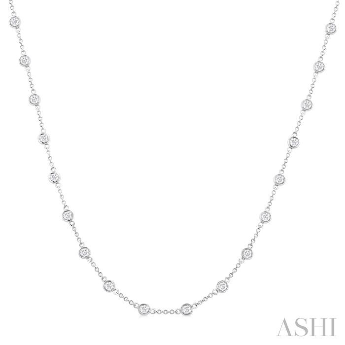 BEZEL SET DIAMOND STATION NECKLACE