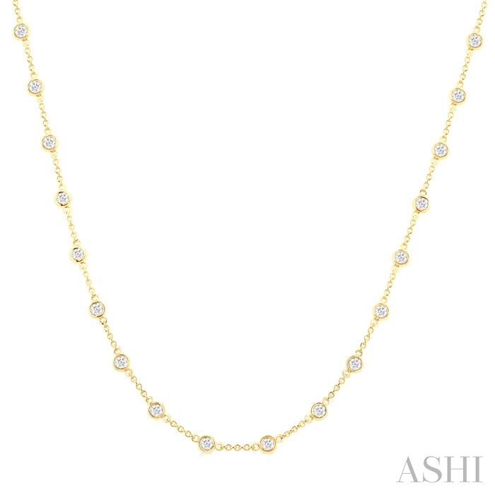 BEZEL SET DIAMOND STATION NECKLACE