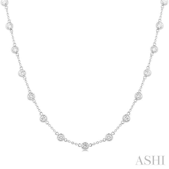 BEZEL SET DIAMOND STATION NECKLACE