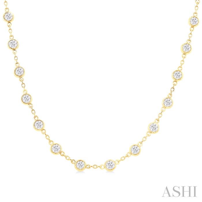 BEZEL SET DIAMOND STATION NECKLACE