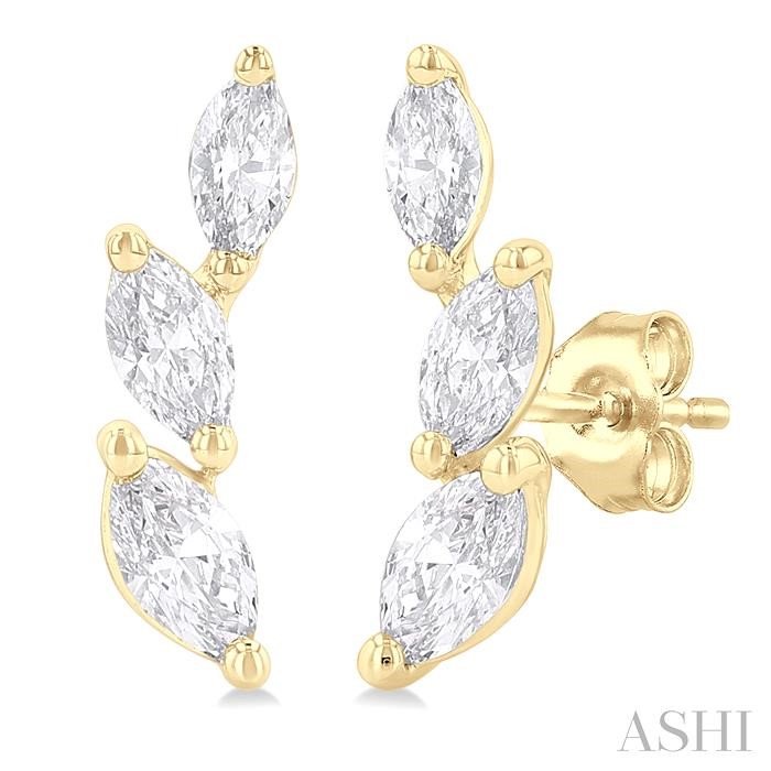 Marquise Shape Diamond Fashion Ear Climbers