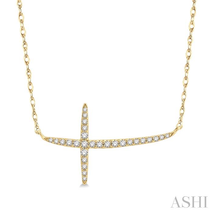 SIDEWAY CROSS DIAMOND NECKLACE