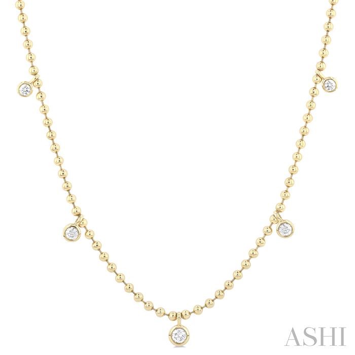 ROUND STATION BALL CHAIN DIAMOND NECKLACE