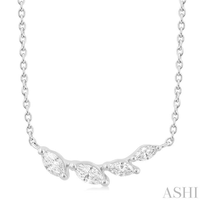 MARQUISE SHAPE DIAMOND FASHION NECKLACE