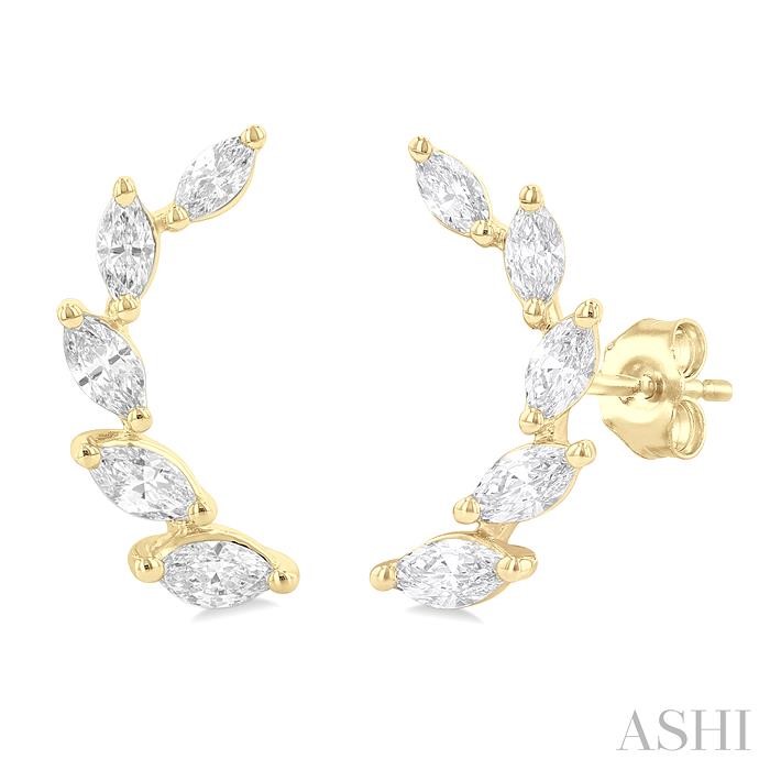 Marquise Shape Diamond Fashion Ear Climbers