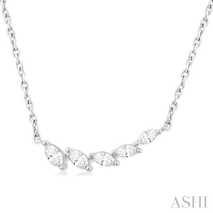 MARQUISE SHAPE DIAMOND FASHION NECKLACE