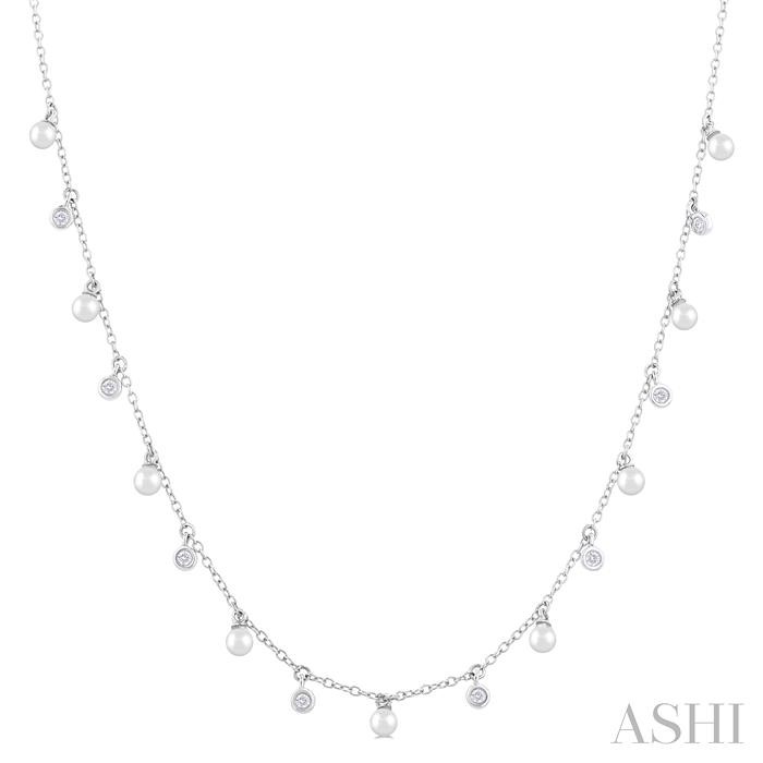 PEARL & DIAMOND STATION NECKLACE