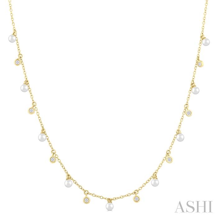 PEARL & DIAMOND STATION NECKLACE