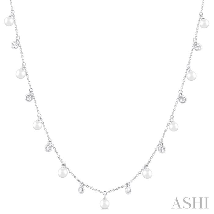 PEARL & DIAMOND STATION NECKLACE