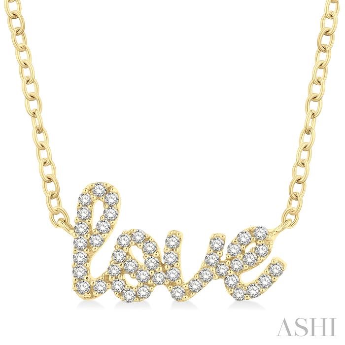 SCRIPT 'LOVE' DIAMOND NECKLACE