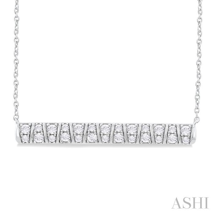 RIBBED BAR DIAMOND NECKLACE