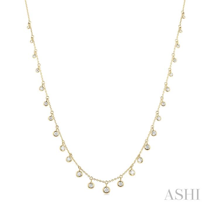 BEZEL SET DIAMOND STATION NECKLACE