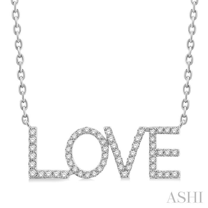 BLOCK 'LOVE' DIAMOND NECKLACE