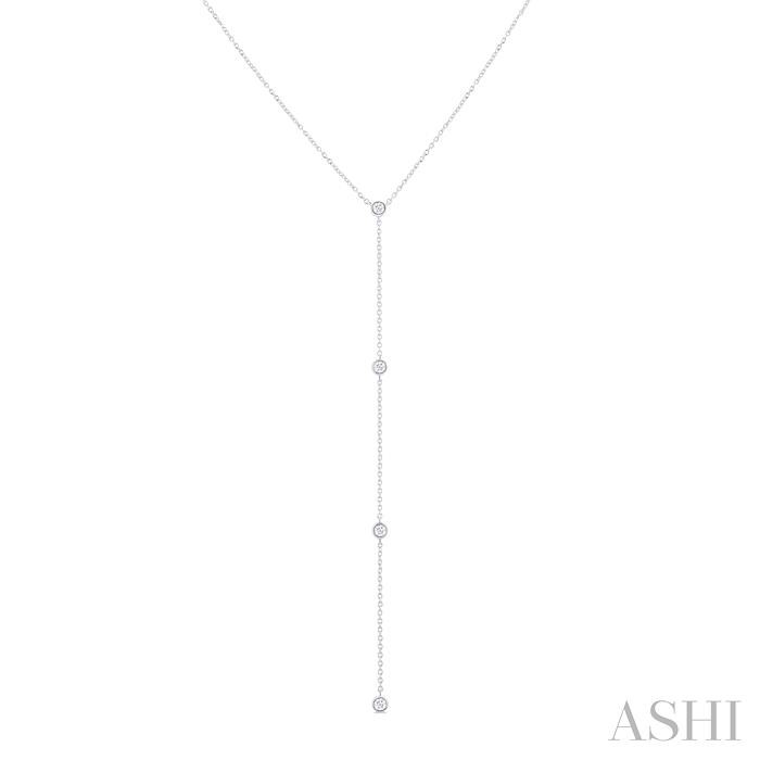 BEZEL SET DIAMOND STATION LARIAT Y NECKLACE