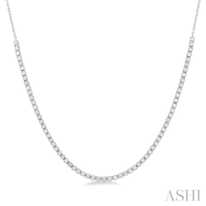 HALFWAY DIAMOND TENNIS NECKLACE