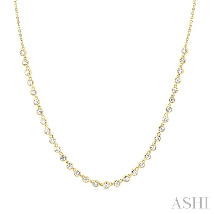 HALFWAY BEZEL SET DIAMOND TENNIS NECKLACE