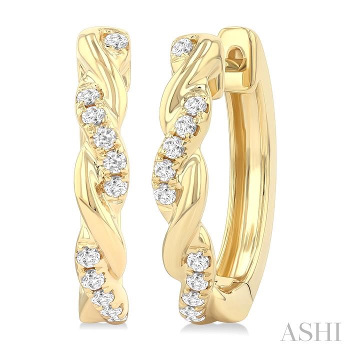 Twisted Diamond Fashion Hoop Earrings