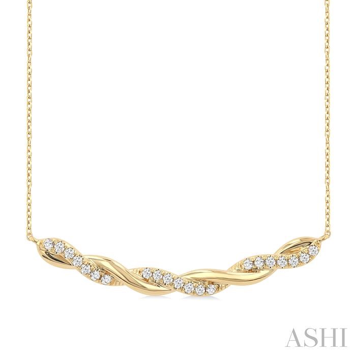 TWISTED DIAMOND FASHION NECKLACE