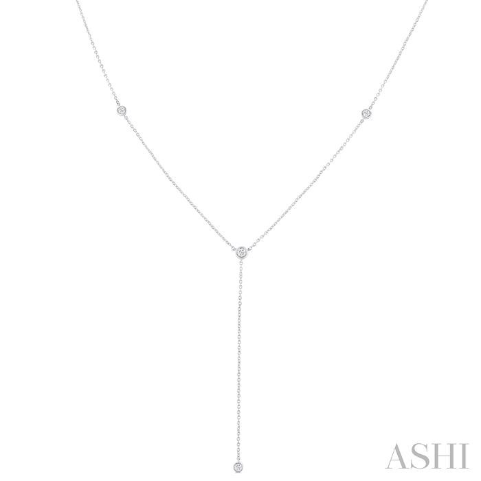 BEZEL SET DIAMOND STATION LARIAT Y NECKLACE